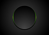 Vector clipart: Black abstract circle shape with green glowing ligh