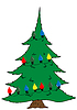 Vector clipart: Big spruce with garland