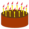 Vector clipart: Cake with candles