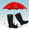 Umbrella and boots