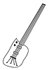 Vector clipart: Outline of an electric bass guitar