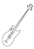 Vector clipart: Outline of an electric guitar