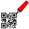 Vector clipart: QR code and marker