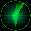 Vector clipart: Radar screen with the silhouette of Israel and