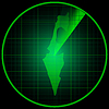 Vector clipart: Radar screen with the silhouette of Israel