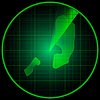 Vector clipart: Radar screen with the silhouette of Palestine and