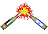 Two colliding bullets | Stock Vector Graphics