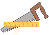Hand saw and board