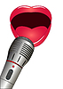 Vector clipart: Mouth and microphone 