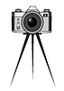 Vector clipart: Photo camera on tripod