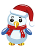 Penguin in Santa`s hat