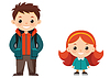 Vector clipart: Boy and girl