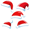 Vector clipart: Five Santa hats