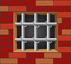 Vector clipart: prison bars on brick wall