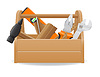 Vector clipart: wooden tool box