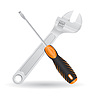 Vector clipart: tools screwdriver and screw wrench icons