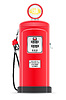 Vector clipart: red gasoline filling old retro