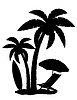Vector clipart: silhouette of palm trees