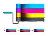 Векторный клипарт: Концепция CMYK с кистями
