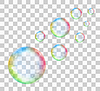 Rainbow soap bubble on transparent background