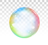 Rainbow soap bubble on transparent background
