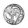 Vector clipart: Sphere in form of lines. Marble style ink