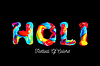 Colorful 3d text holi. Holiday of colors in India | Stock Vector Graphics