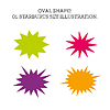Vector clipart: Starburst speech bubble set oval shape