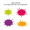 Vector clipart: Starburst speech bubble set oval shape
