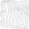Vector clipart: Geometric background with waving grid and distortio