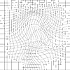 Vector clipart: Geometric background with waving grid and distortio