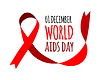 World Aids Day. with red ribbon