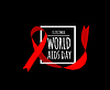 World Aids Day. with red ribbon