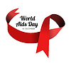 World Aids Day. with red ribbon