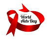 World Aids Day. with red ribbon