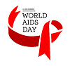 World Aids Day. with red ribbon