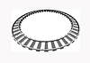 Circle shaped railway railway going forward. 3d on