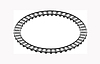 Circle shaped railway railway going forward. 3d on