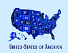USA state map illustrastion
