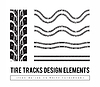 Reifenbahnen setzen Designelemente unterschiedlich stark | Stock Vektrografik