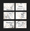 Vector clipart: Series of invitation wedding s in art deco style.