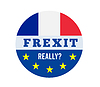 Frexit mit Flagge Frankreichs und Flagge der EU. | Stock Vektrografik