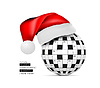 Sphere of crossword grid in santa class hat.