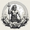 Neptune planet in astrology. king of sea. planet | Stock Illustration