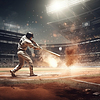 Baseballspieler mit Schläger | Stock Illustration