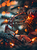 Photo 300 DPI: New Year tree with garlands,