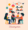 Vector clipart: Kindergarten. Preschool education