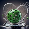 Pickleball ball with water splash in background | Stock Illustration