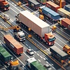 Logistikkonzept abstrakter für Logistikunternehmen | Stock Illustration