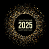 Поздравляем с Новым 2025 годом с золотыми частичками | Векторный клипарт